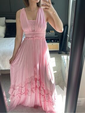 Free people pink maxi dress NWT